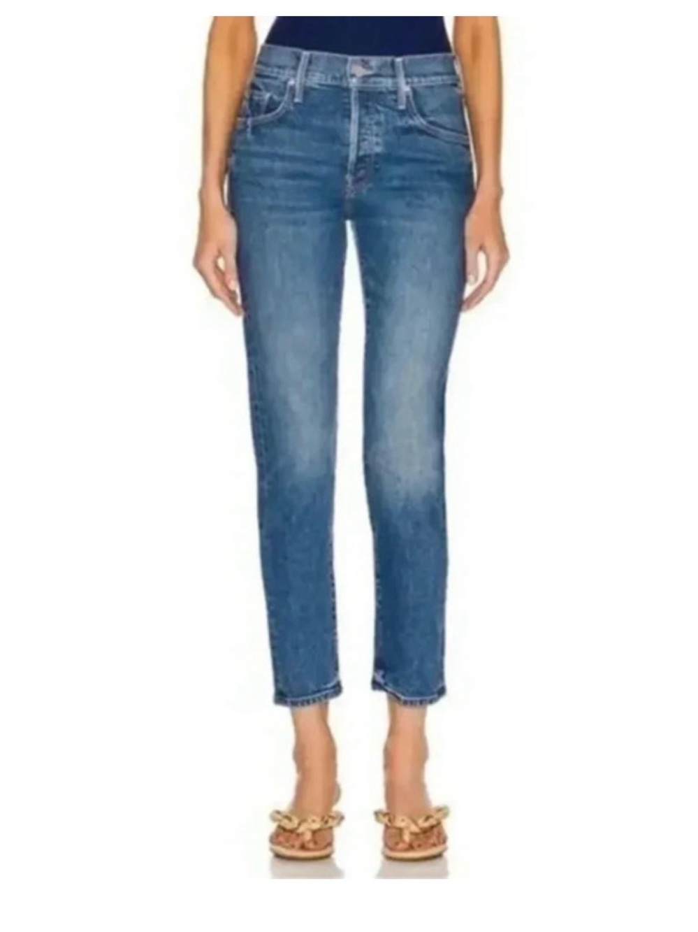 MOTHER The Stinger Flood Women's Medium Blue Bootcut Jeans Size 28
